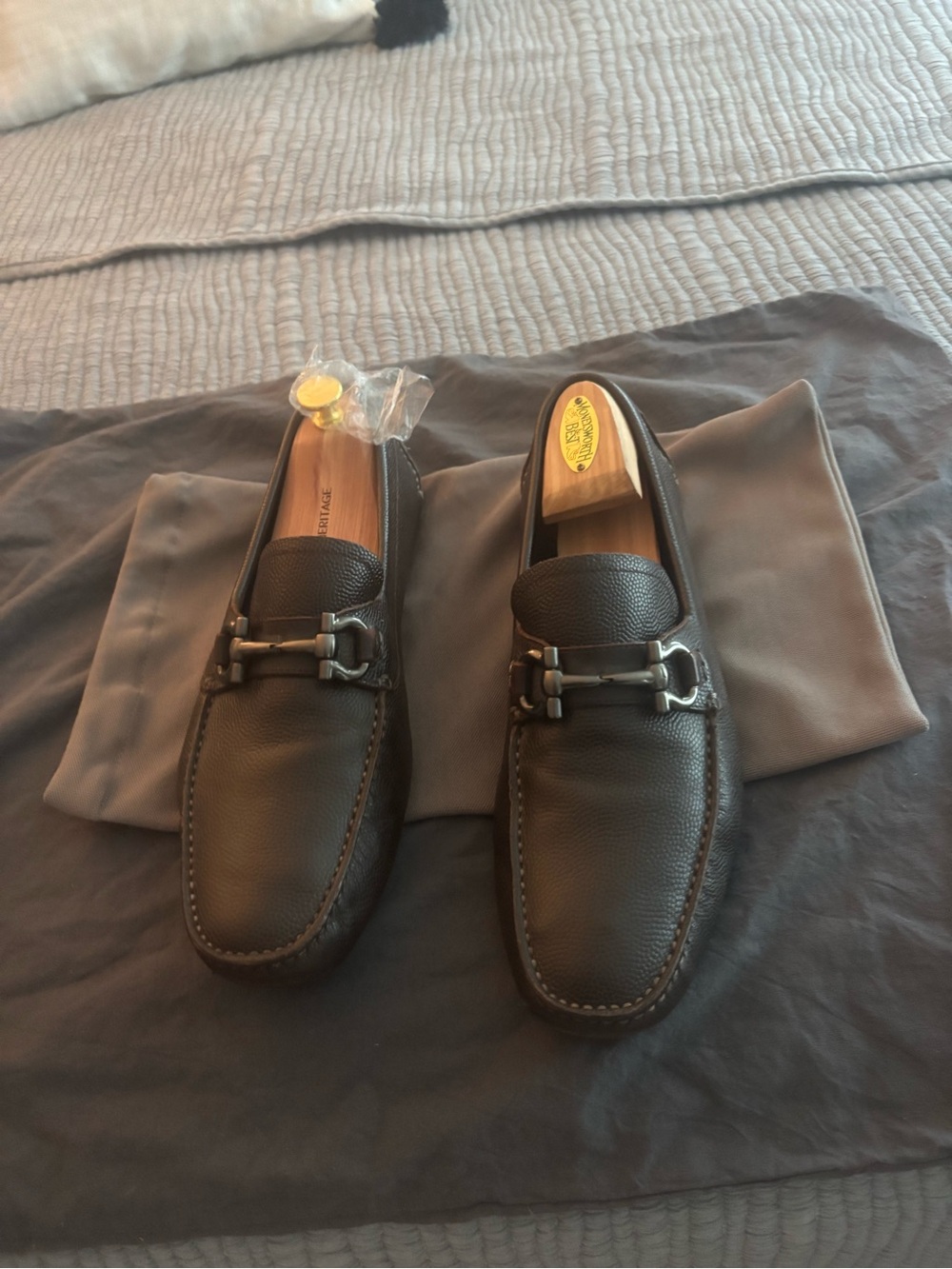 Salvatore Ferragamo Men's dark brown Leather driving loafers